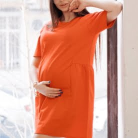 Платье для кормления и беременных 4242262 оранжевый