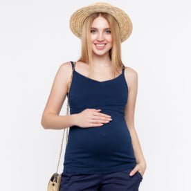 Майка для беременных и кормящих мам MAY NR-20.051 синий
