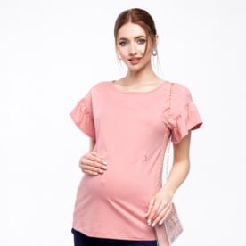Блузка для беременных и кормящих ROWENA BL-20.052 розовый